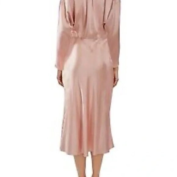 Forte Forte Silk Long Sleeve Midi Dress Rosado Blush Pink Womens Size 0 US 2 - Picture 7 of 8